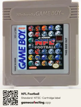 NFL Football Game Boy, NTSC cartridge label