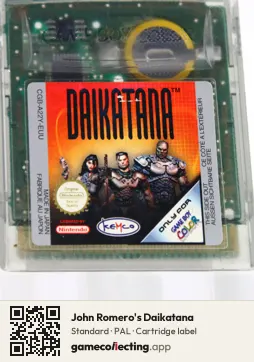 John Romero's Daikatana Game Boy Color, PAL cartridge label