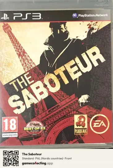 The Saboteur PlayStation 3, Nordic countries box front