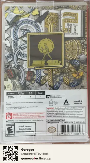 Gorogoa Nintendo Switch, NTSC box back