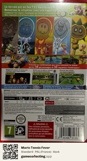 Mario Tennis Fever Nintendo Switch 2, France box back