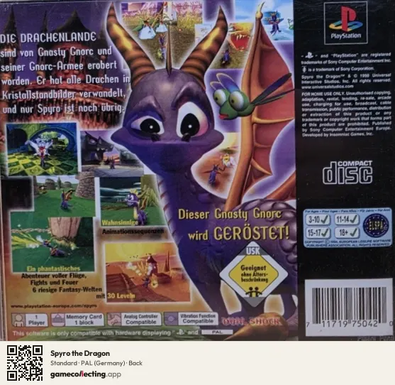 Spyro the Dragon PlayStation, Germany box back
