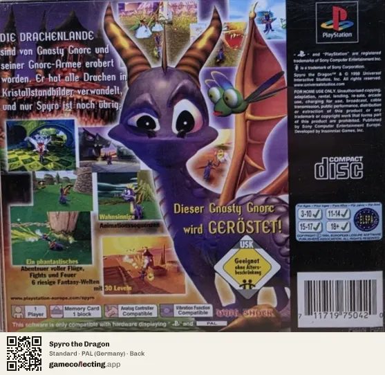 Spyro the Dragon PlayStation, Germany box back