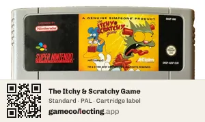 The Itchy & Scratchy Game Super Nintendo Entertainment System, PAL cartridge label