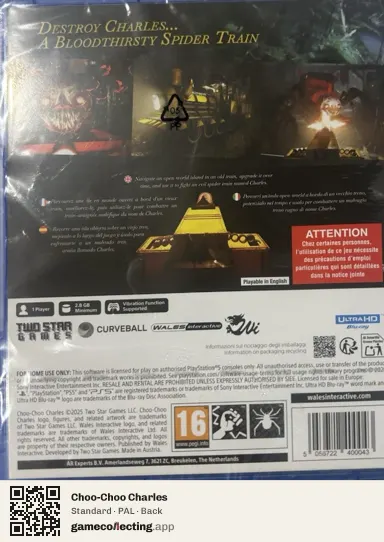 Choo-Choo Charles PlayStation 5, PAL box back