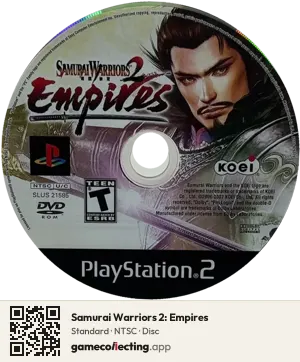Samurai Warriors 2: Empires PlayStation 2, NTSC disc