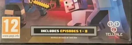 Minecraft: Story Mode: The Complete Adventure, the PEGI square on its front
