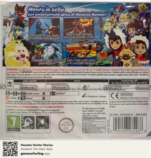 Monster Hunter Stories Nintendo 3DS, Italy box back
