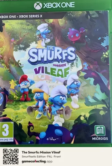The Smurfs: Mission Vileaf Xbox One, PAL box front