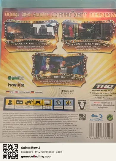 Saints Row 2 PlayStation 3, Germany box back