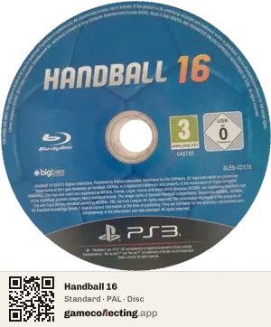 Handball 16 PlayStation 3, PAL disc