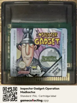 Inspector Gadget: Operation Madkactus Game Boy Color, PAL cartridge label