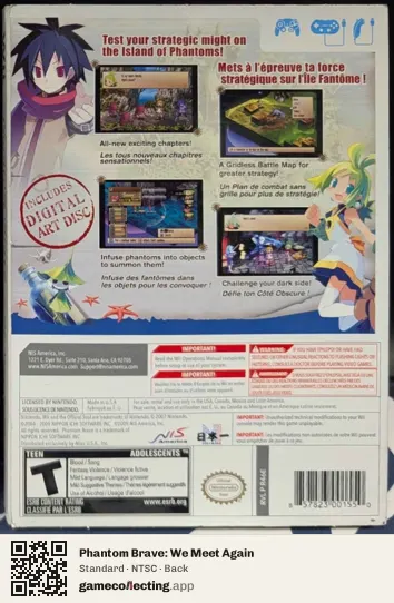 Phantom Brave: We Meet Again Nintendo Wii, NTSC box back