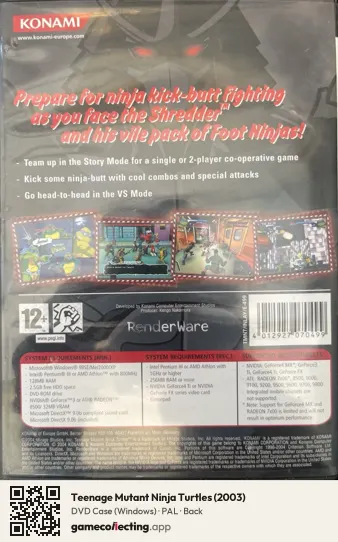 Teenage Mutant Ninja Turtles (2003) Computer, PAL box back