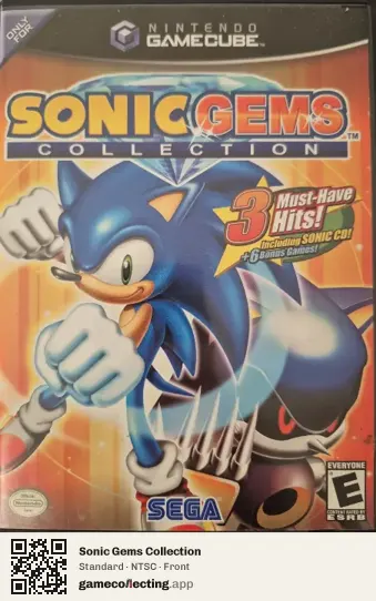 Sonic Gems Collection Nintendo GameCube, NTSC box front
