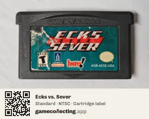 Ecks vs. Sever Game Boy Advance, NTSC cartridge label