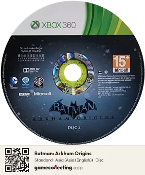 Batman: Arkham Origins Xbox 360, Asia disc