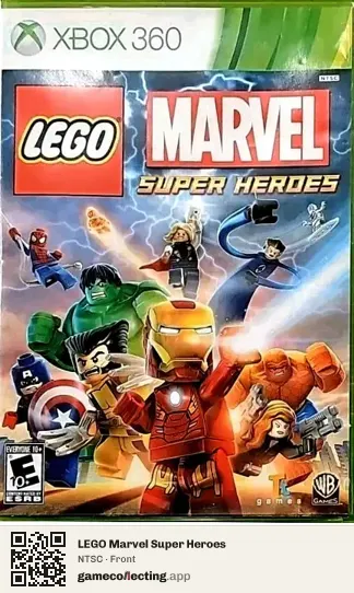LEGO Marvel Super Heroes Xbox 360, NTSC box front
