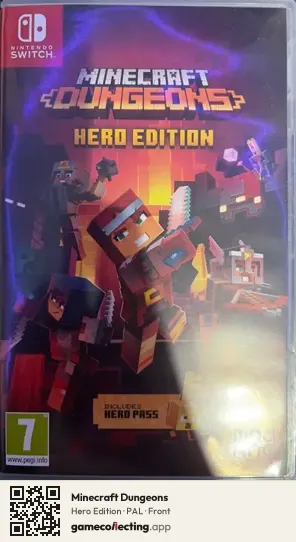 Minecraft Dungeons Nintendo Switch, PAL box front