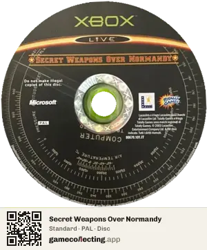Secret Weapons Over Normandy Xbox, PAL disc