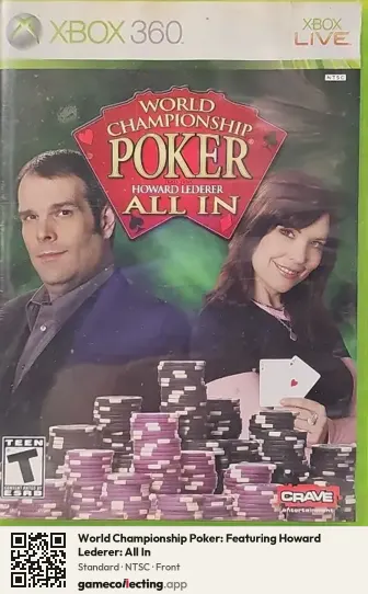 World Championship Poker: Featuring Howard Lederer: All In Xbox 360, NTSC box front