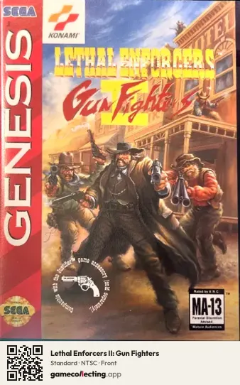Lethal Enforcers II: Gun Fighters Sega Mega Drive / Genesis, NTSC box front