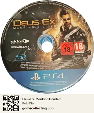 Deus Ex: Mankind Divided PlayStation 4, PAL disc