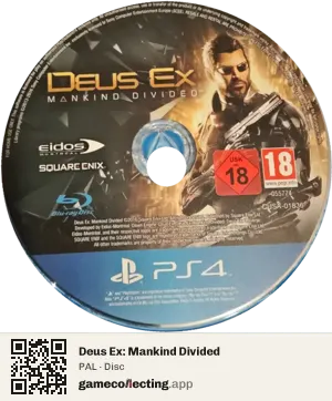 Deus Ex: Mankind Divided PlayStation 4, PAL disc