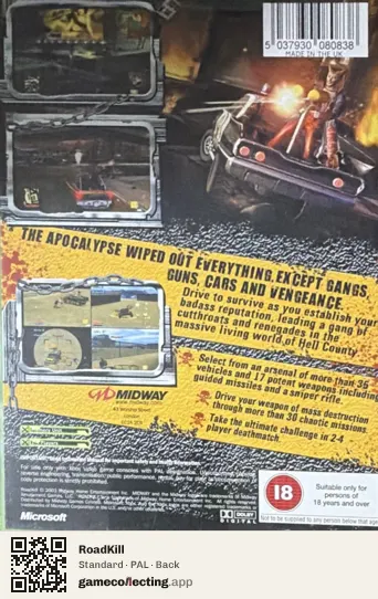 RoadKill Xbox, PAL box back