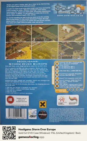 Hooligans: Storm Over Europe Computer, United Kingdom box back
