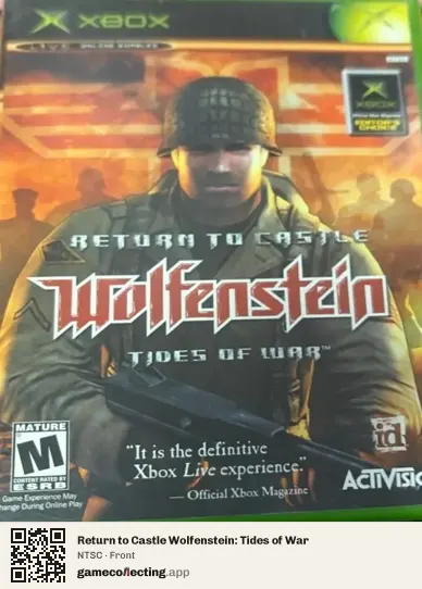 Return to Castle Wolfenstein: Tides of War Xbox, NTSC box front