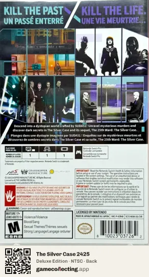 The Silver Case 2425 Nintendo Switch, NTSC box back