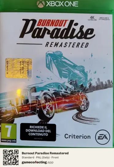 Burnout Paradise Remastered Xbox One, Italy box front