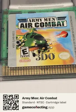 Army Men: Air Combat Game Boy Color, NTSC cartridge label