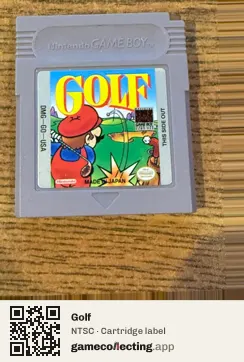 Golf Game Boy, NTSC cartridge label