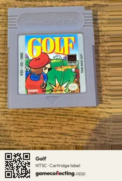 Golf Game Boy, NTSC cartridge label