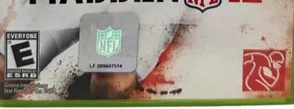 Madden NFL 12, the ESRB box on its front