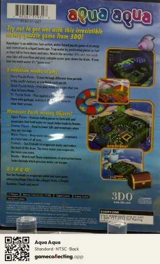 Aqua Aqua PlayStation 2, NTSC box back