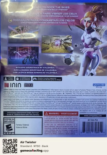 Air Twister PlayStation 5, NTSC box back