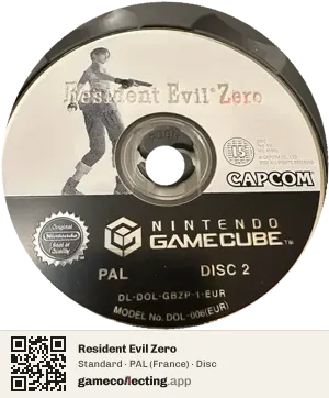 Resident Evil Zero Nintendo GameCube, PAL disc