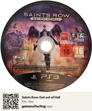 Saints Row: Gat out of Hell PlayStation 3, PAL disc