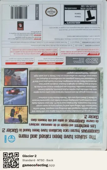 Glacier 2 Nintendo Wii, NTSC box back
