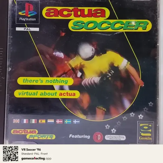 VR Soccer '96 PlayStation, PAL box front