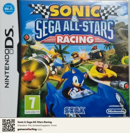 Sonic & Sega All-Stars Racing Nintendo DS, United Kingdom box front