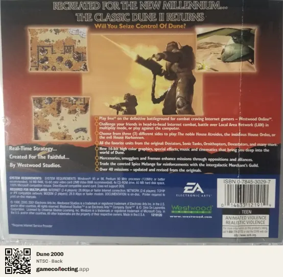Dune 2000 Computer, NTSC box back