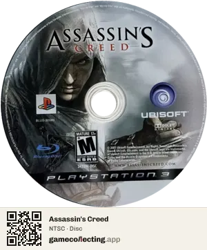 Assassin's Creed PlayStation 3, NTSC disc