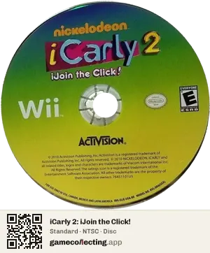 iCarly 2: iJoin the Click! Nintendo Wii, NTSC disc