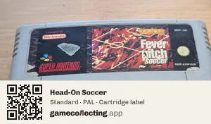 Head-On Soccer Super Nintendo Entertainment System, PAL cartridge label