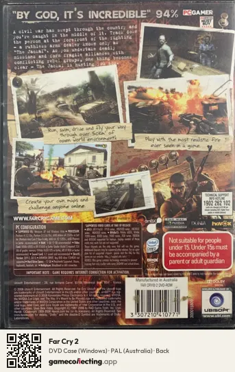 Far Cry 2 Computer, Australia box back