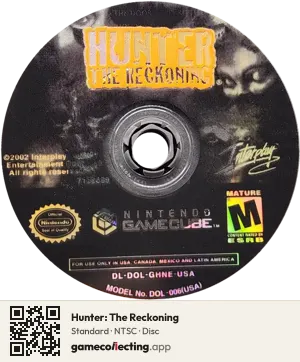 Hunter: The Reckoning Nintendo GameCube, NTSC disc